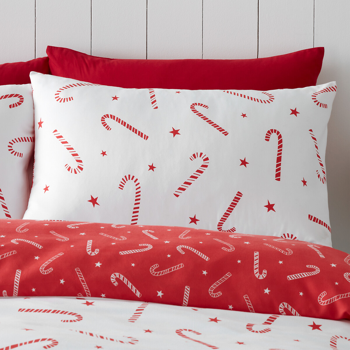 Christmas Candy Cane Duvet Cover and Pillowcase Set white, CATHERINE LANSFIELD