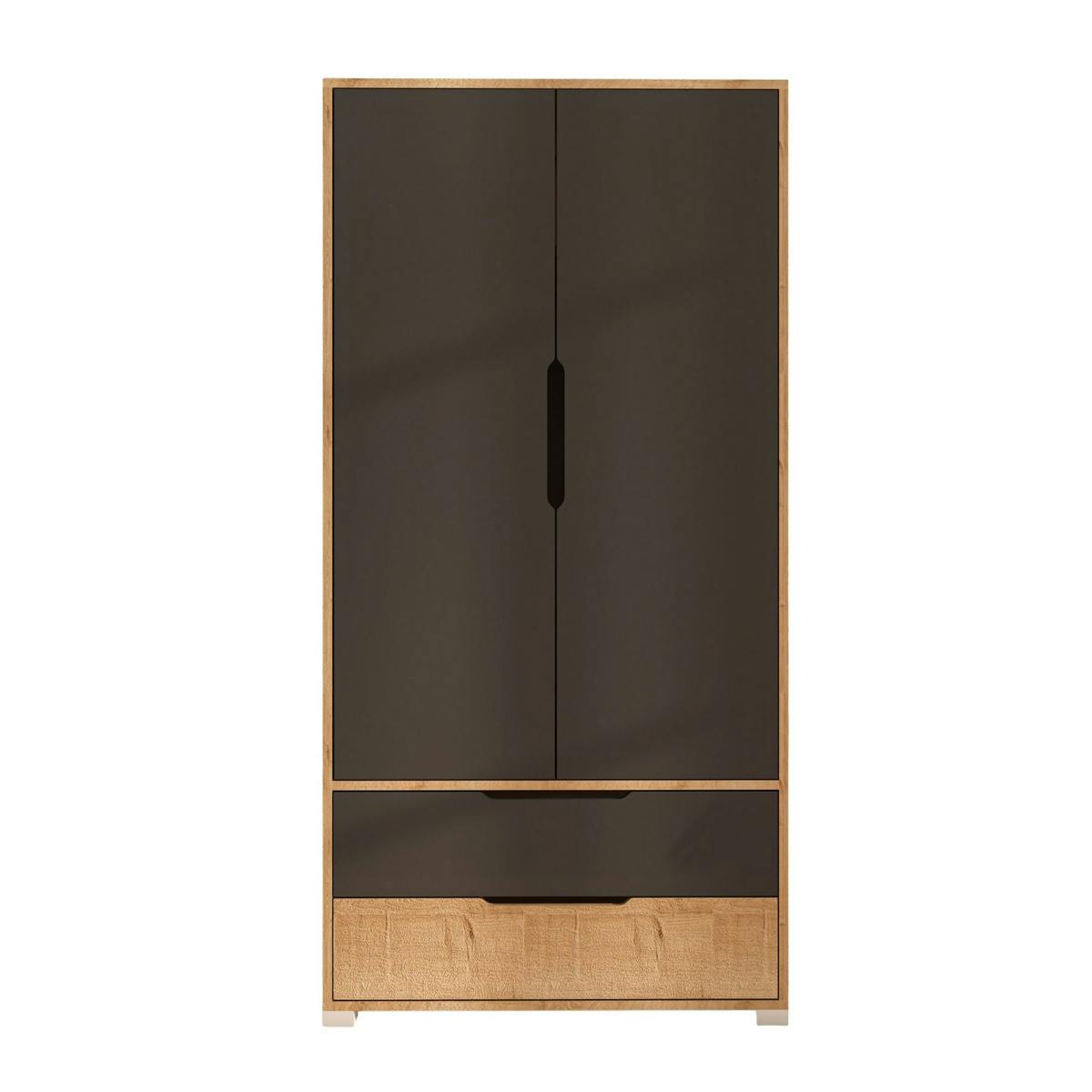 Penderie 2 portes - 2 tiroirs BYRON anthracite, PIER IMPORT