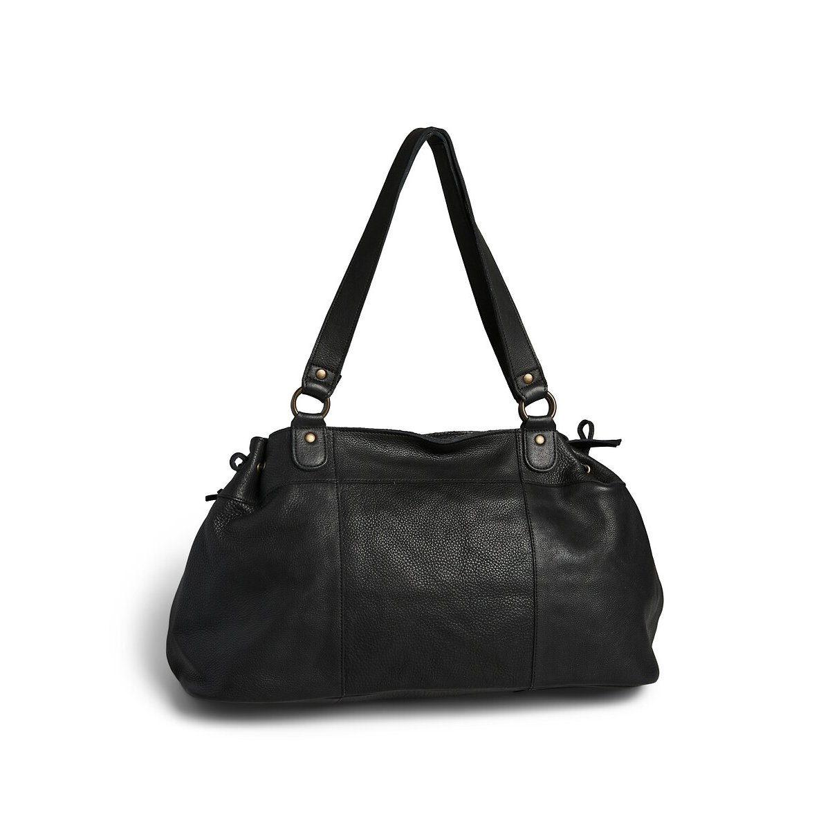 Grand sac à main en cuir, Pihanna noir, PIECES