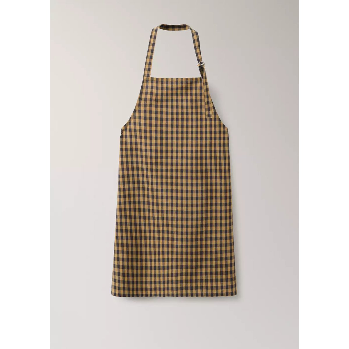 Tablier en coton à carreaux bicolores moutarde, MANGO HOME