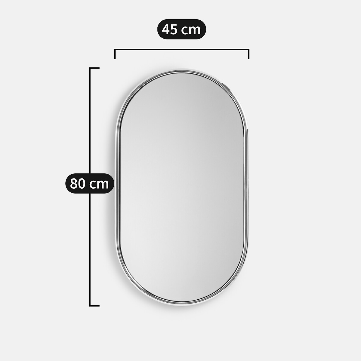 Miroir ovale en fer chromé, Eloka chrome, LA REDOUTE INTERIEURS