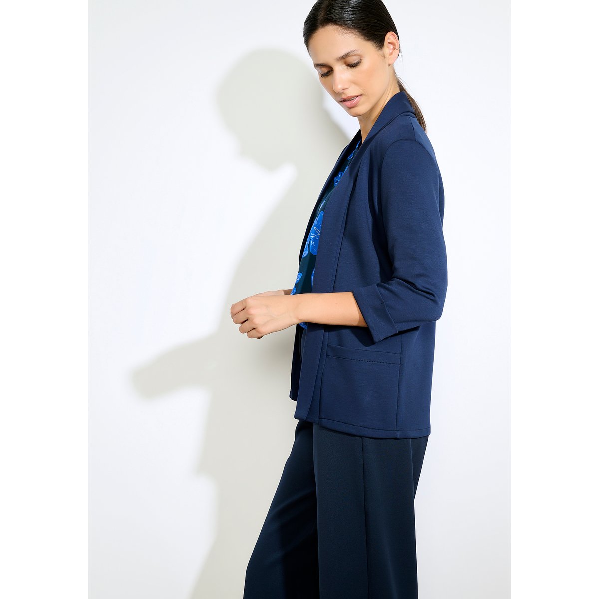 Blazer fluide bleu marine, LOLALIZA