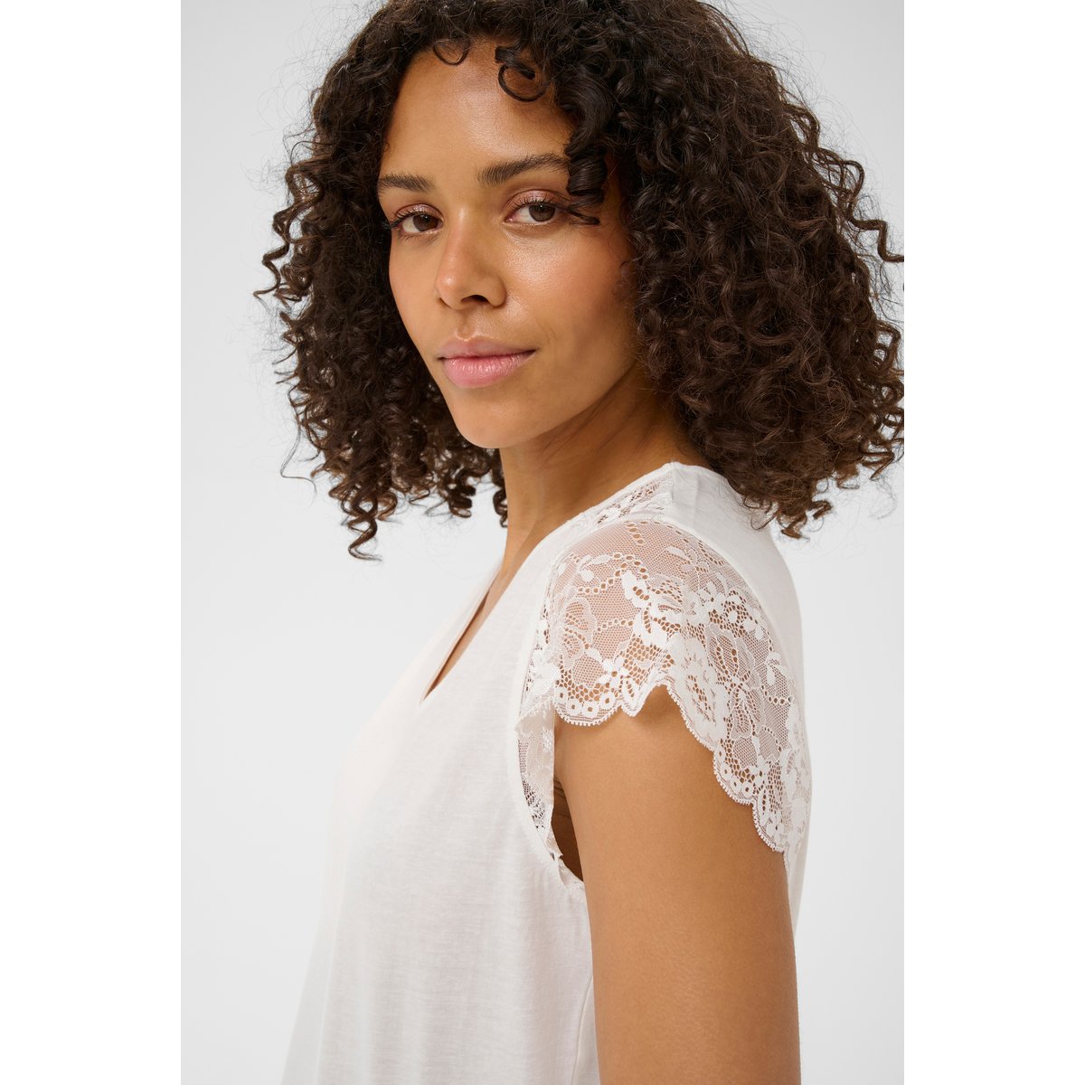 T-shirt à manches courtes blanc chalk, KAFFE