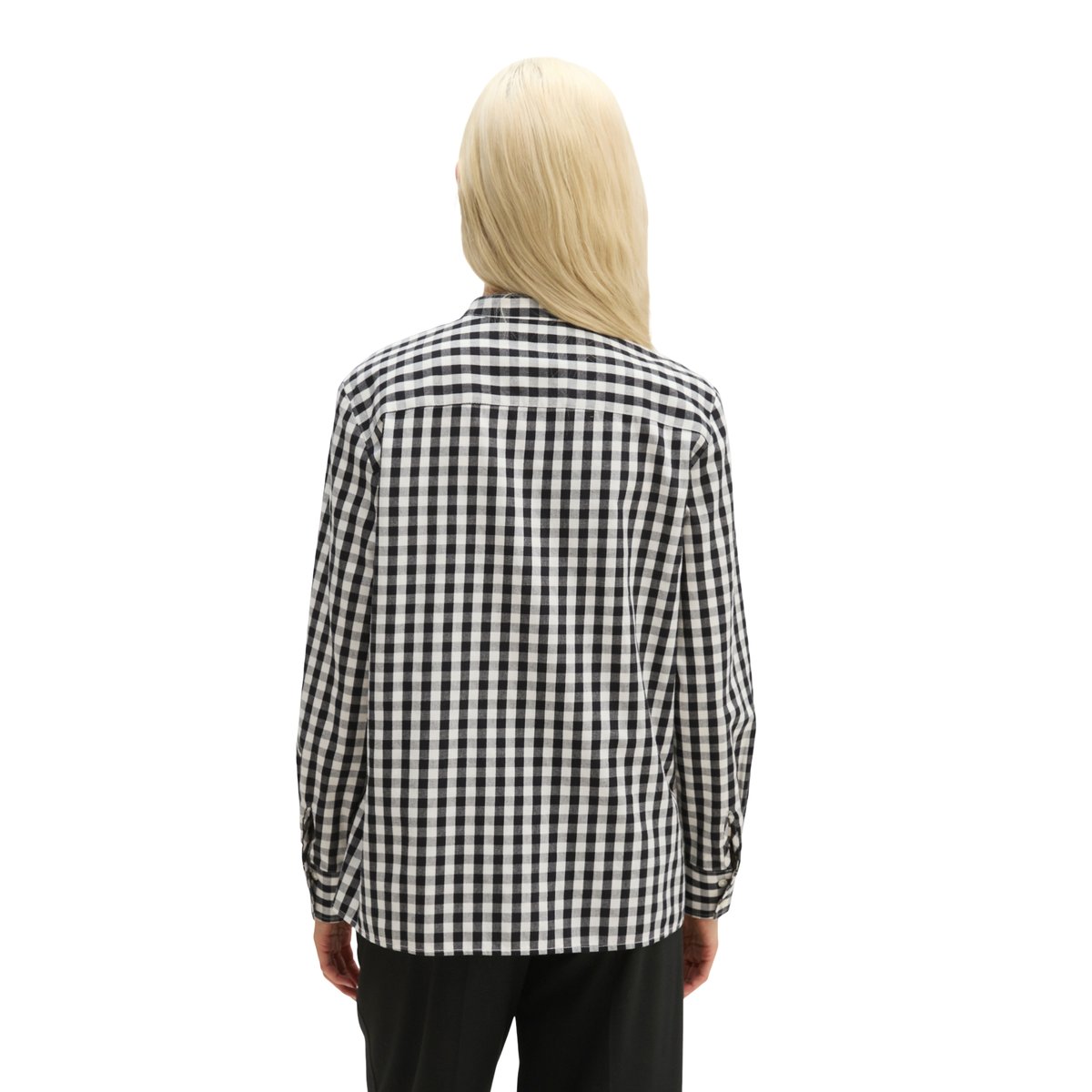 Chemisier à carreaux, coupe regular en flanelle de coton noir, MARC O'POLO