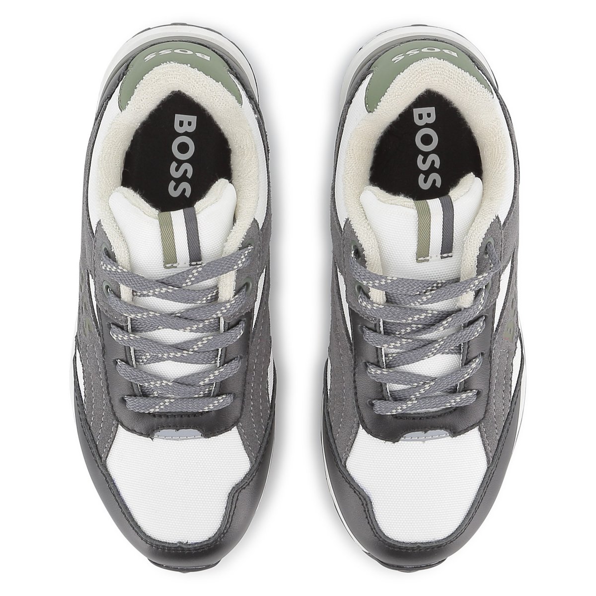 Sneakers stringate black, BOSS KIDSWEAR