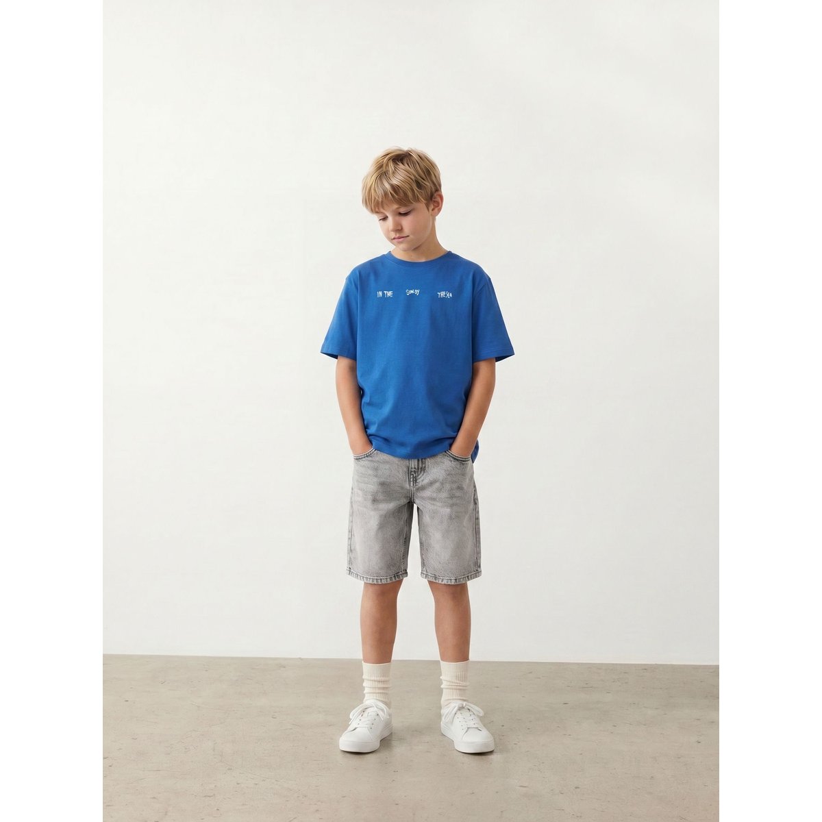 Short en jean slim gris - grey denim1, NAME IT