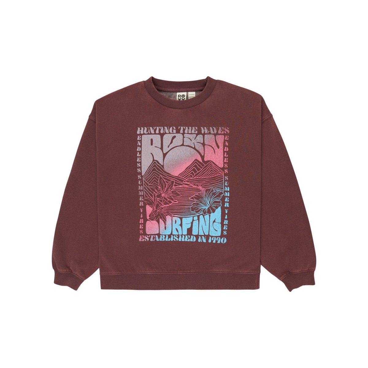 Sweat oversize LINEUP BRUSHED. rouge huckleberry, ROXY