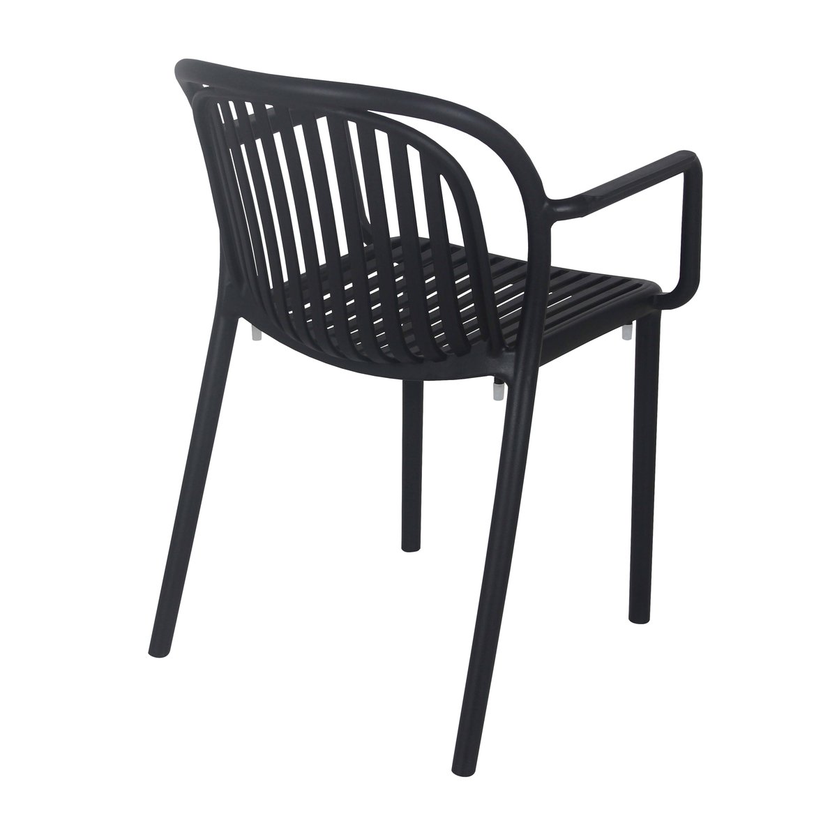 Lot de 4 fauteuils de terrasse en plastique, COPENHAGUE noir, OVIALA