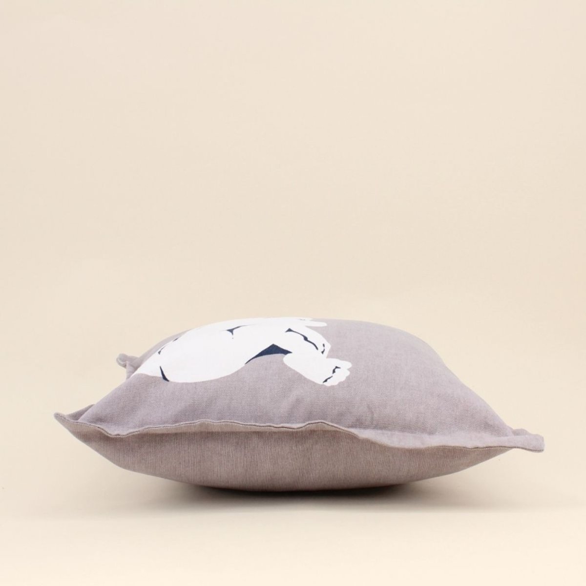 Coussin imprimé femme 40x40cm gris, ORNAMI