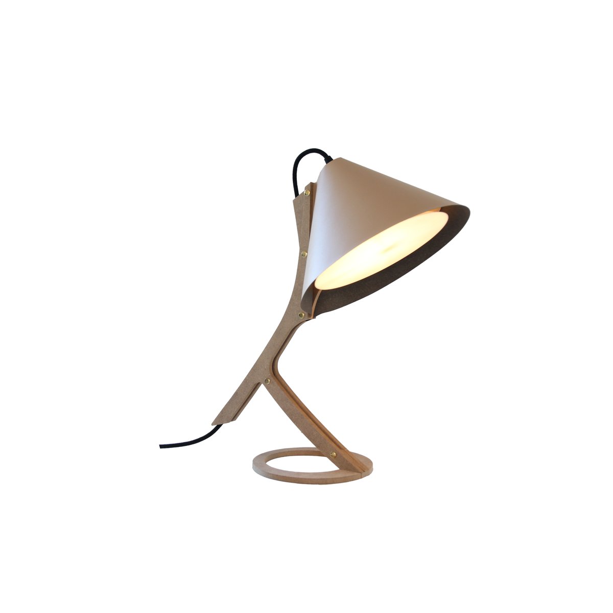 Lampe à poser en cuir beige - SILENCE beige, CAMIF
