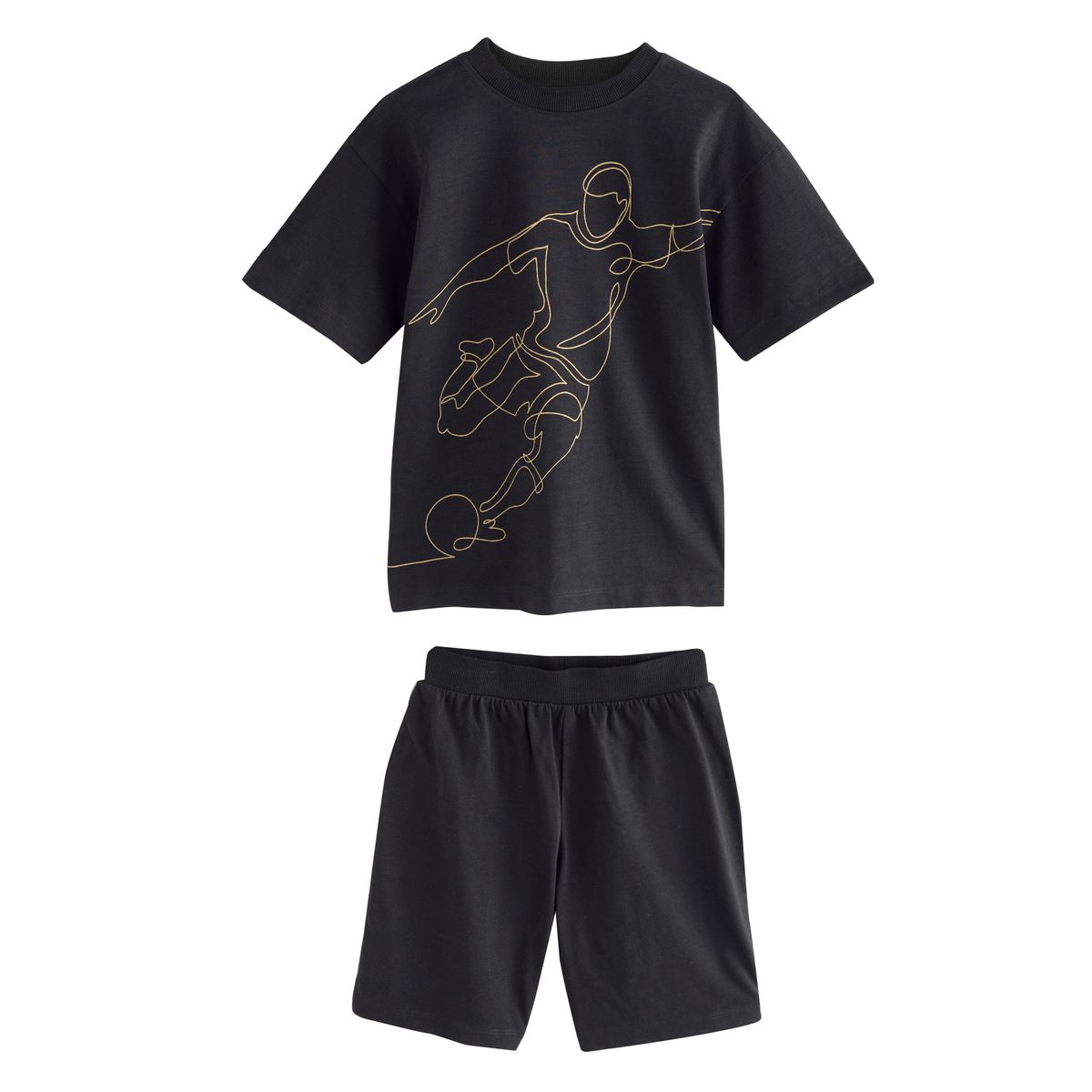 Pyjama short, lot de 3 ballon de football bleu/noir/vert, NEXT