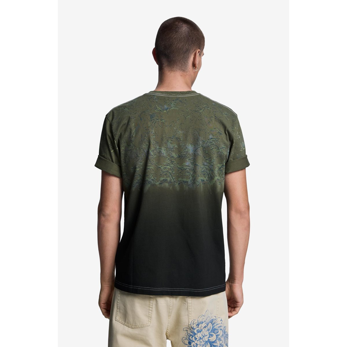 T-shirt imprimé 100 % coton vert, DESIGUAL