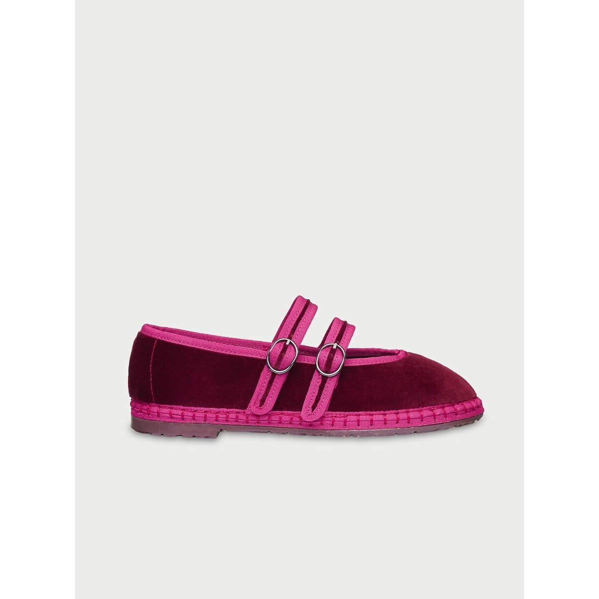 Claire Velour Ballet Pumps burgundy, FLABELUS