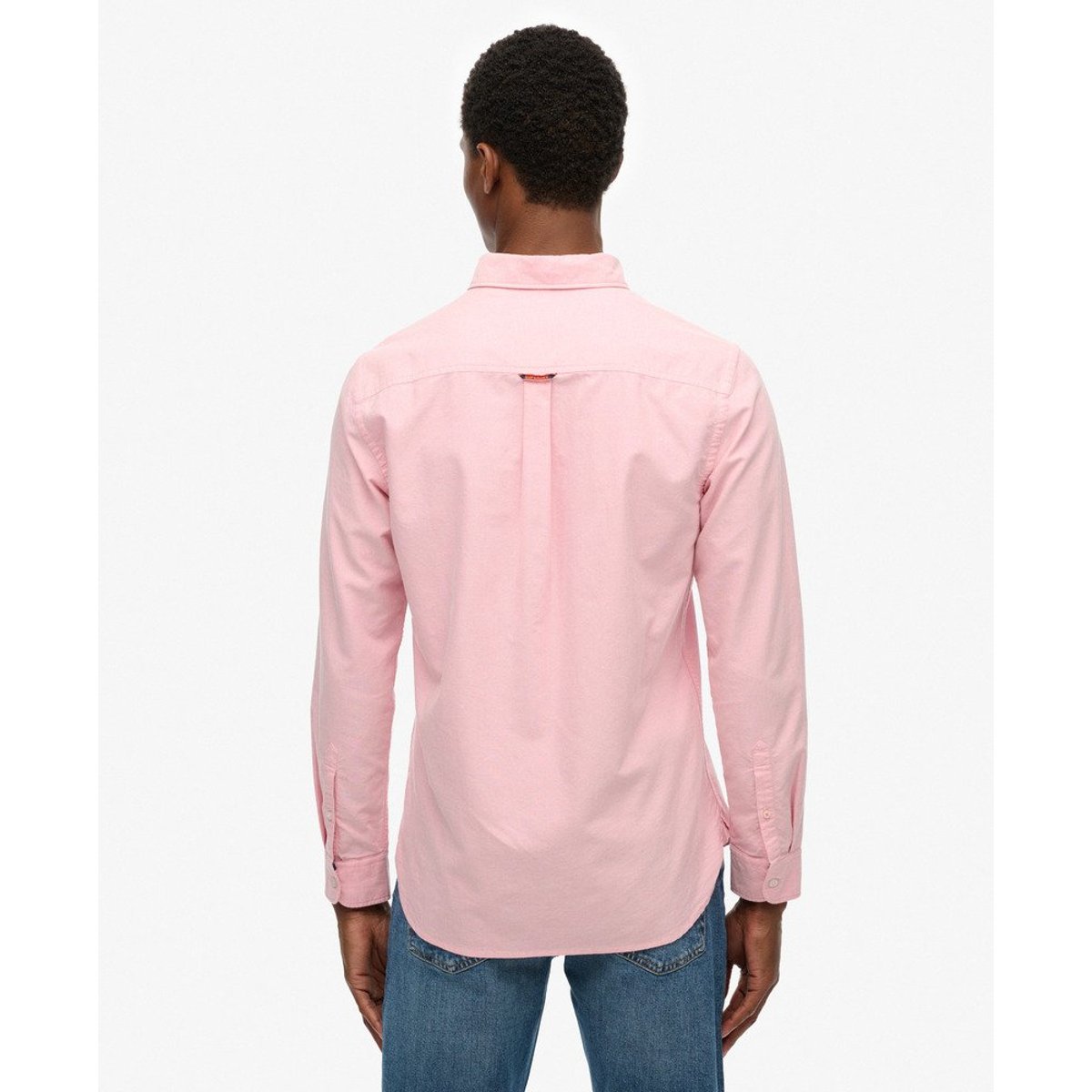Chemise Oxford à manches longues Essentials pink city chambray oxford, SUPERDRY