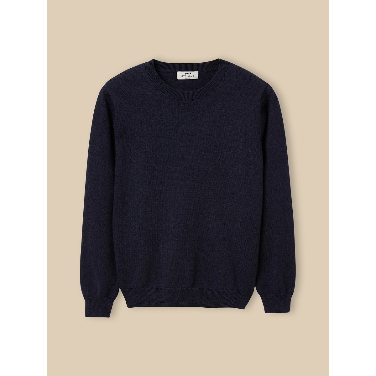 Pull col rond marine, CYRILLUS