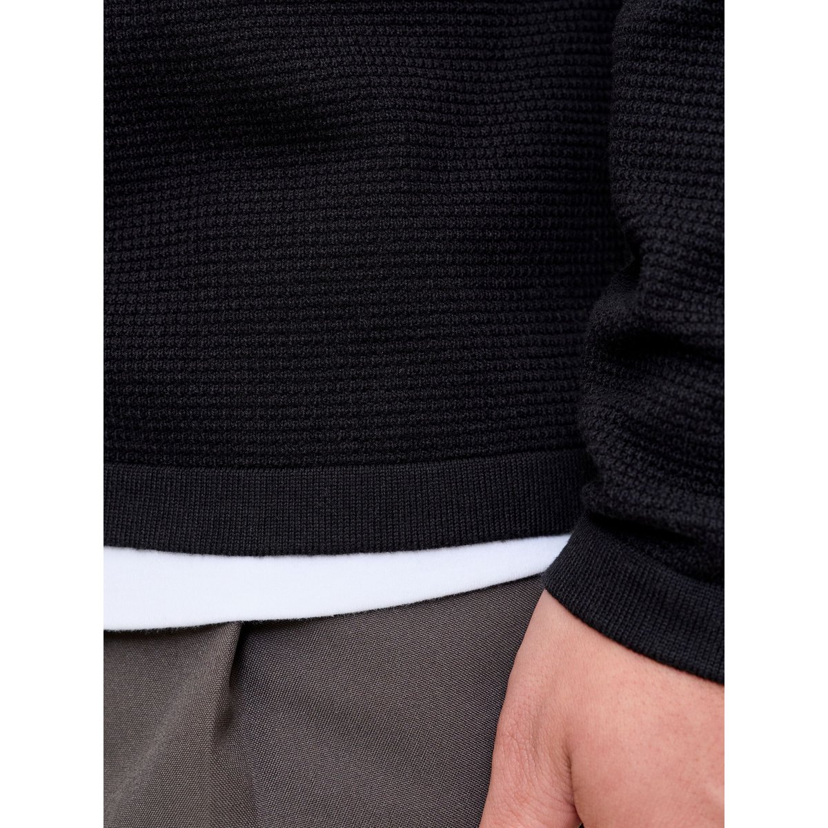 Polo Tricoté noire - black, JACK & JONES