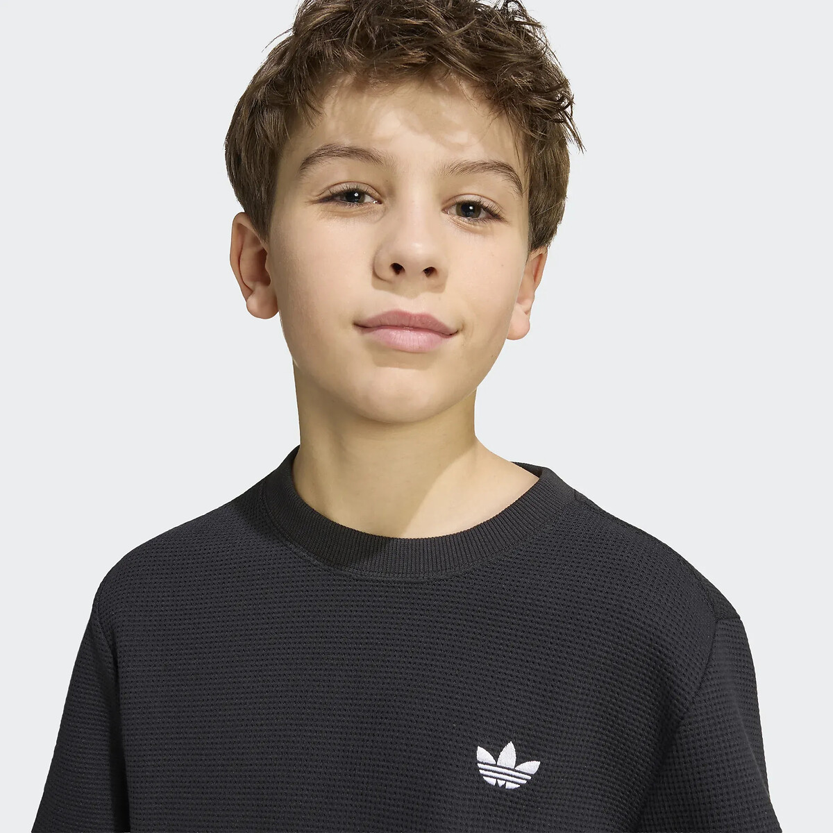 T-shirt manches courtes, en maille gaufrée noir, adidas Originals