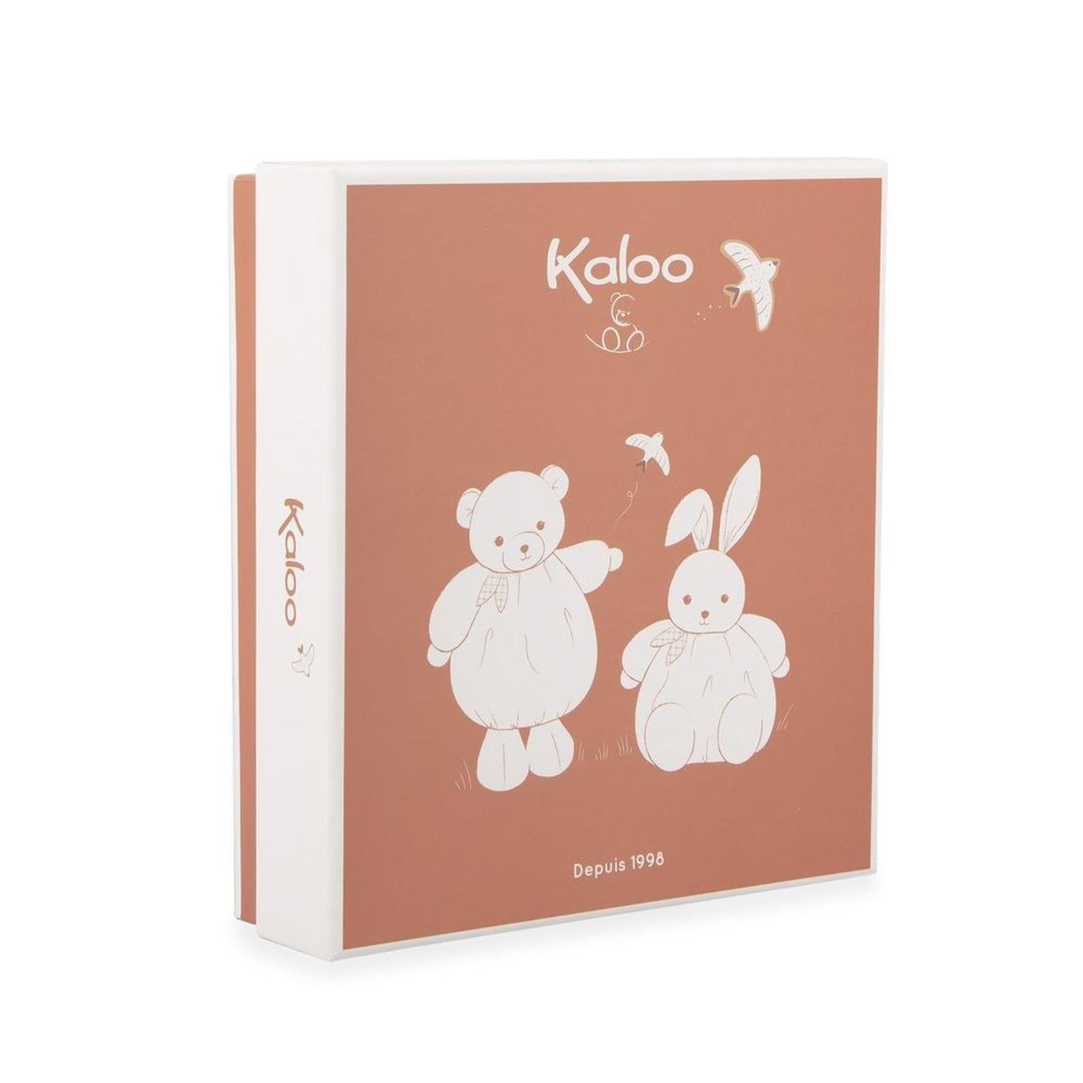 Doudou plat ours bleu 24 cm couleur unique, KALOO