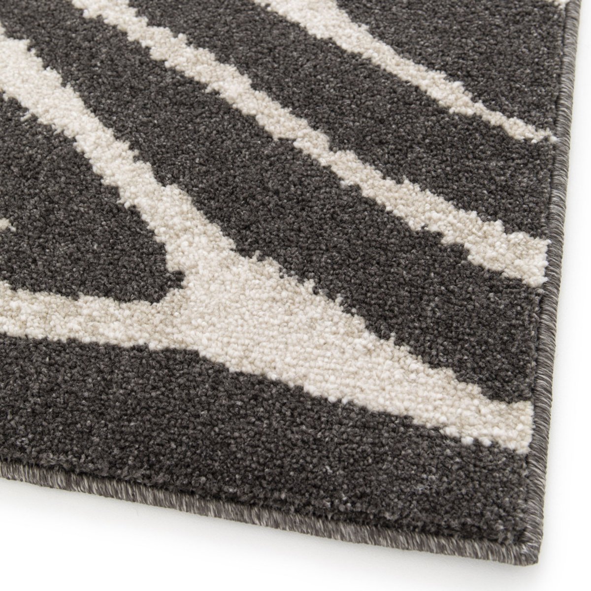 Tapis graphique à motif zébré- ZEBRA gris anthracite, DRAWER