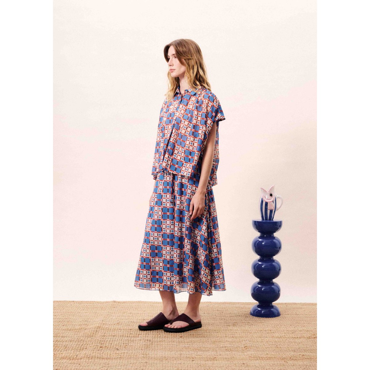 Jupes midi RIGEL azulejos, FRNCH