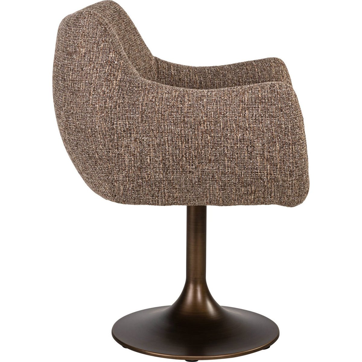 Chaise de salle à manger pivotante tweed tweed brun et bronze, RECOLLECTION