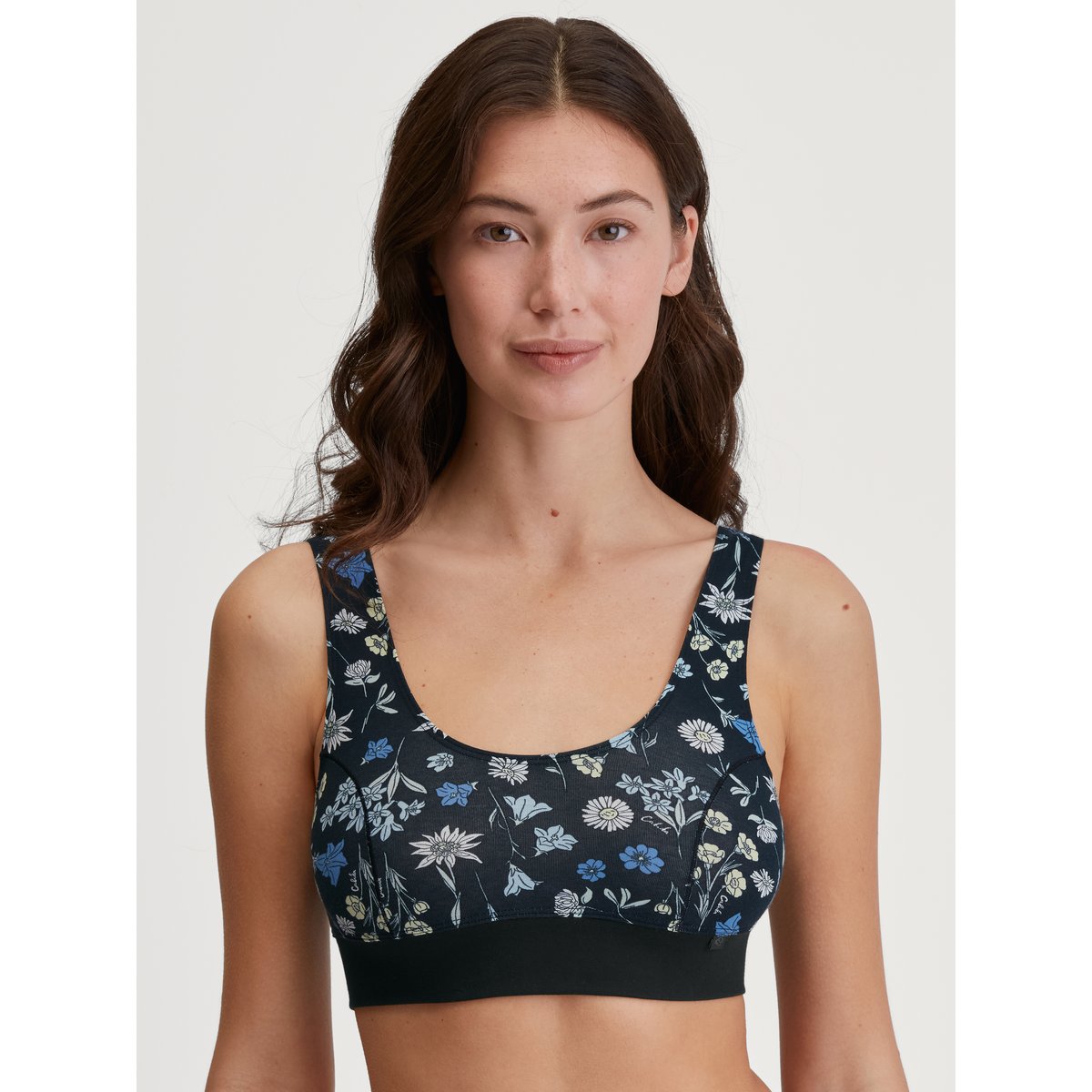Brassière à bretelles Coton ELASTIC TREND black print, CALIDA