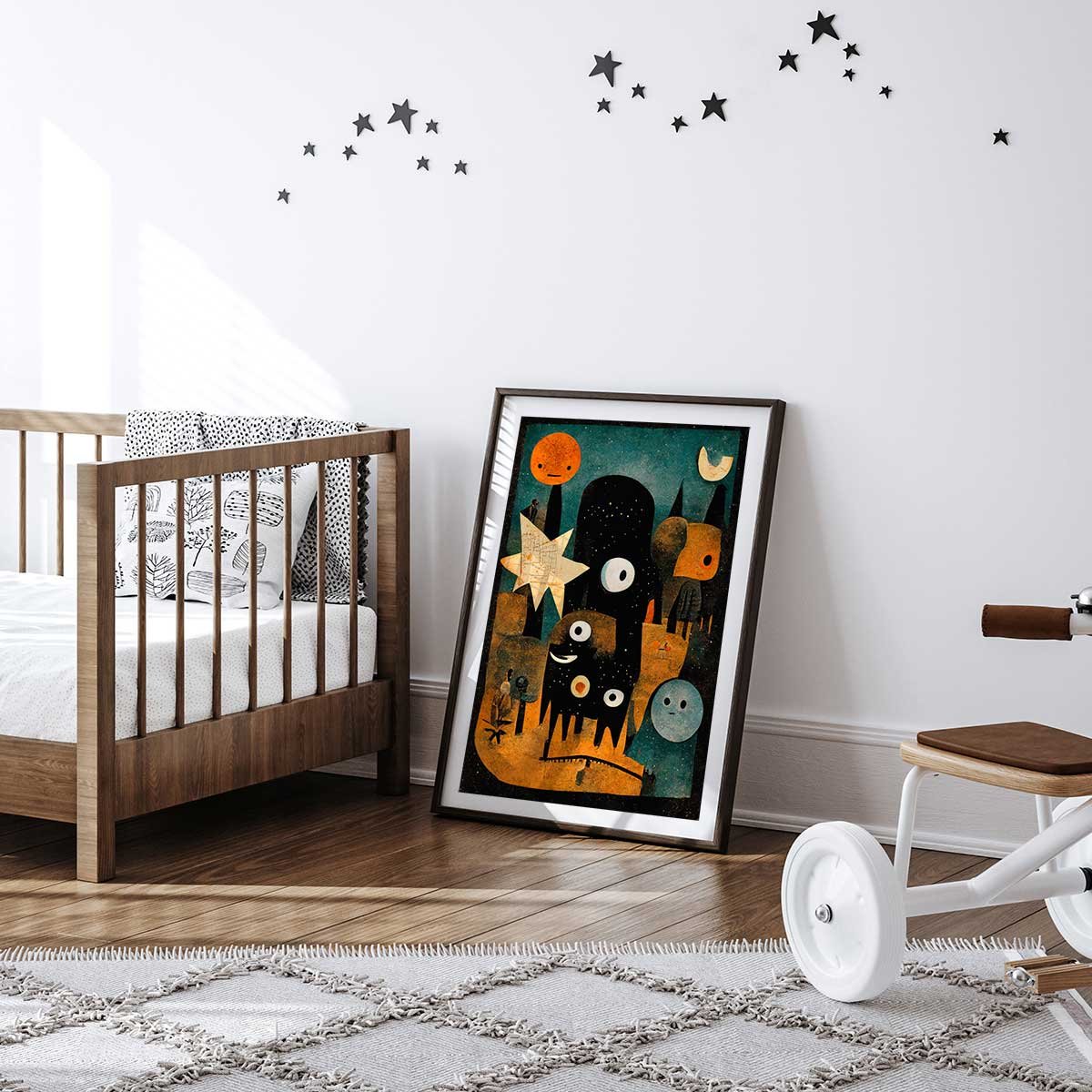 Affiche enfant la nuit des jeunes monstres affiche seule, HEXOA