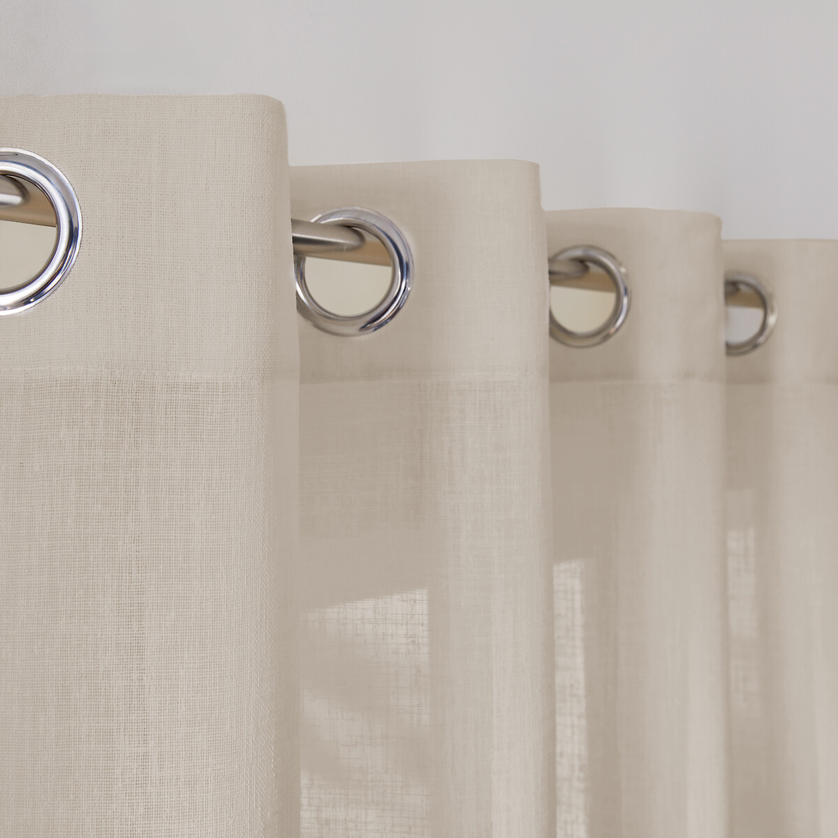 Nyong Voile Eyelet Panel light taupe beige, LA REDOUTE INTERIEURS