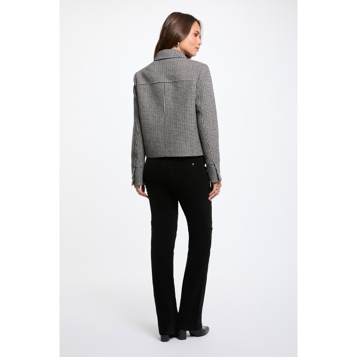 Manteau court col tailleur multicolore, MORGAN
