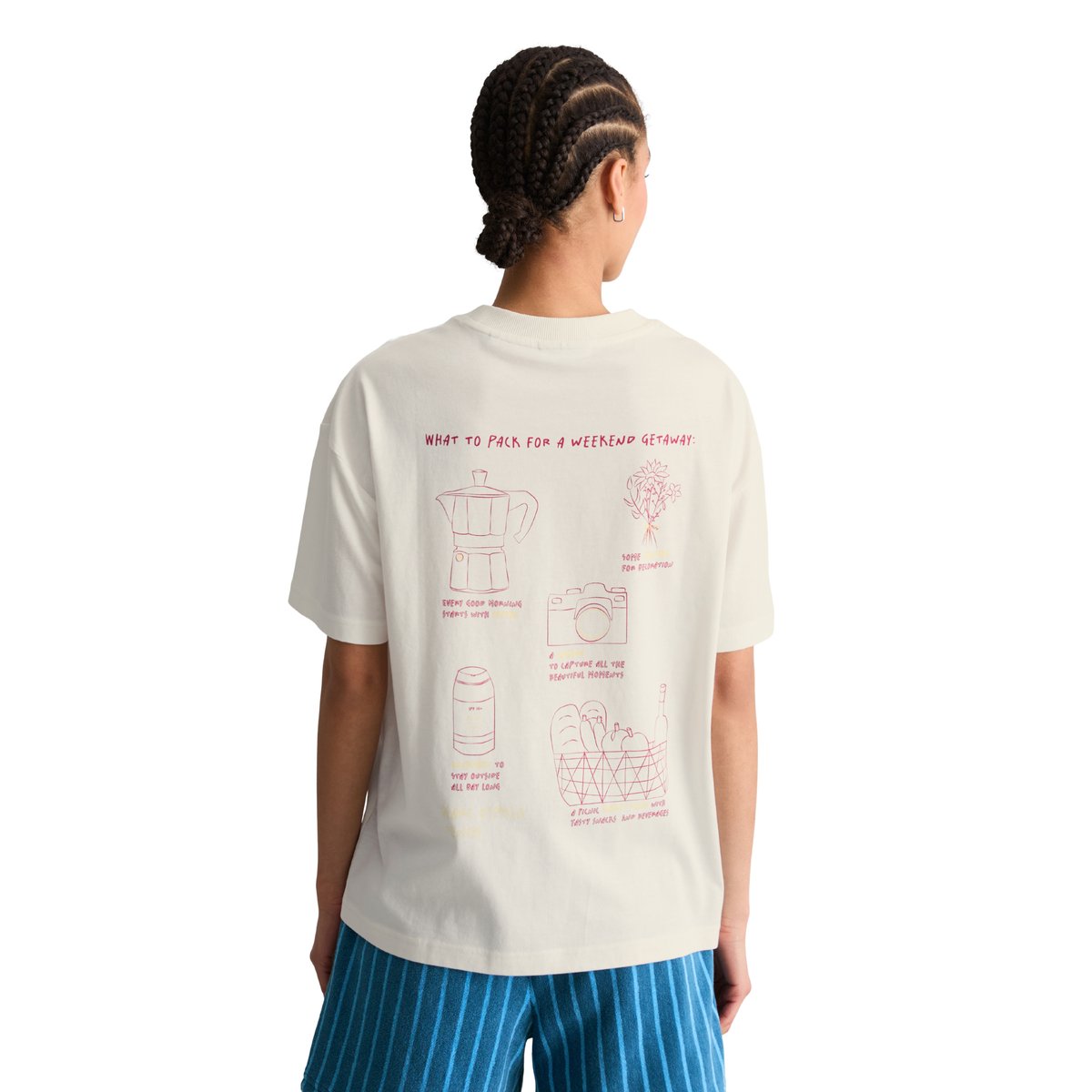 T-shirt relaxed avec impression dans le dos blanc, MARC O’POLO DENIM