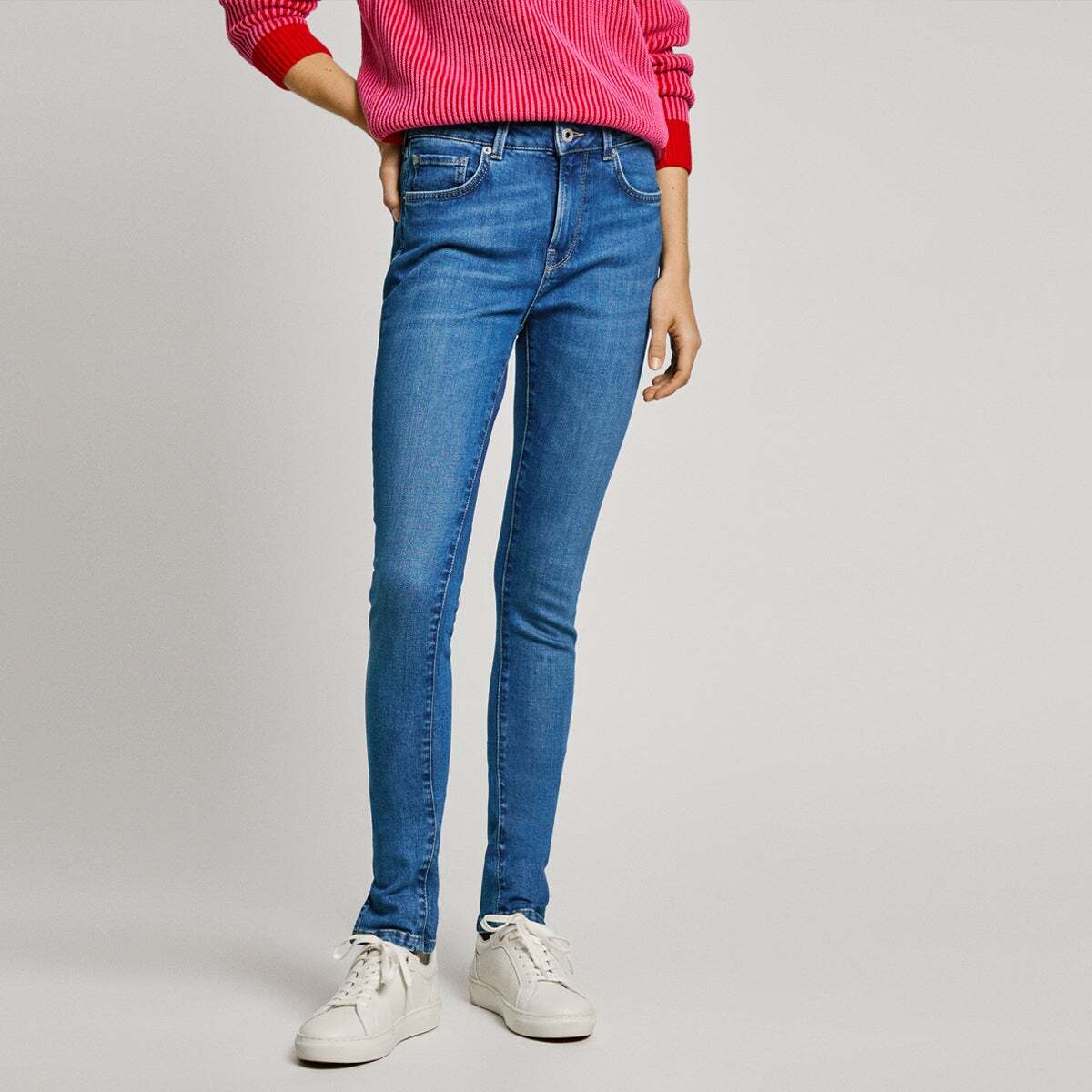 Jean Coupe Skinny, Taille Moyenne - Regent medium blue wiser wash, PEPE JEANS