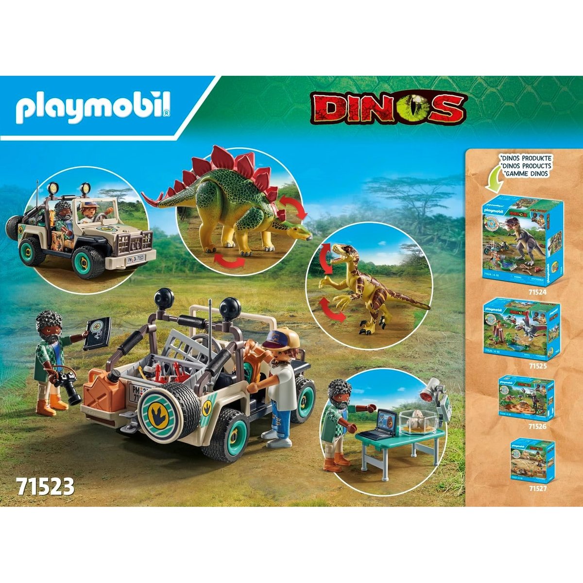 Dinos Campement des explorateurs avec dinosaures multicolore, PLAYMOBIL