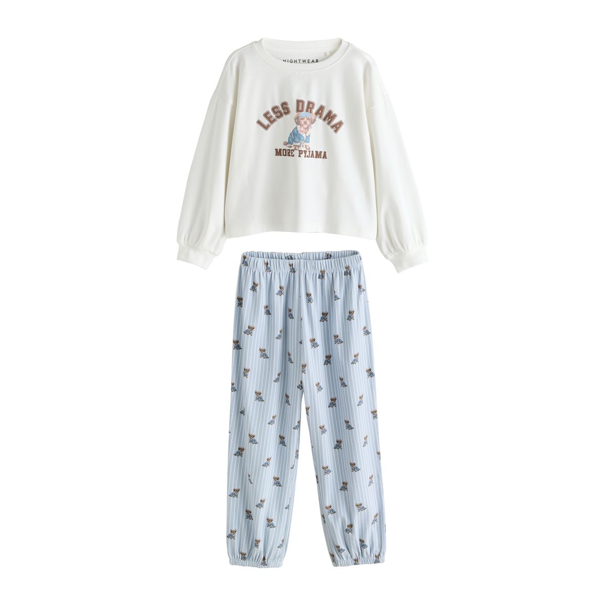 Pyjama style jogging, lot de 3 bleu/marron, NEXT