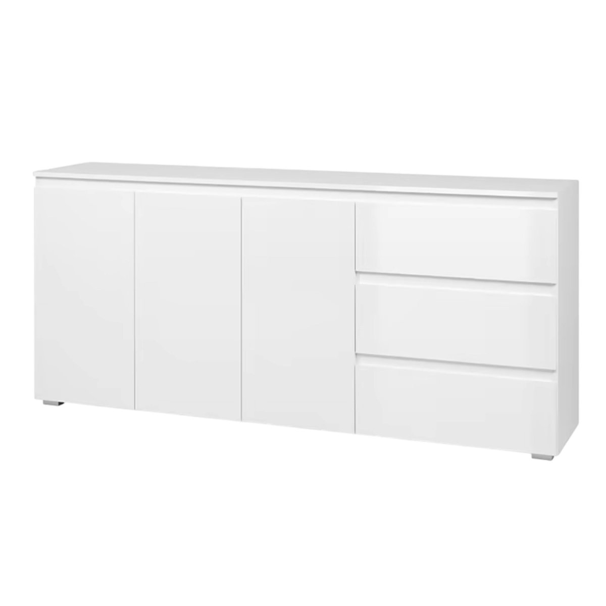 Buffet blanc moderne 3 portes 3 tiroirs ALVA blanc, PIER IMPORT
