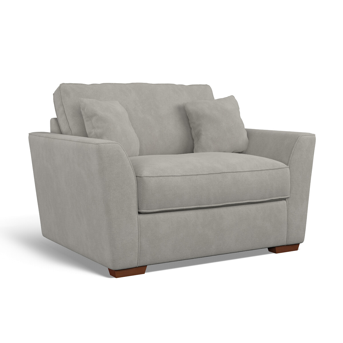 Florence Soft Brushed Snuggle Chair with Dark Wood Legs silver, ÉDITÉ