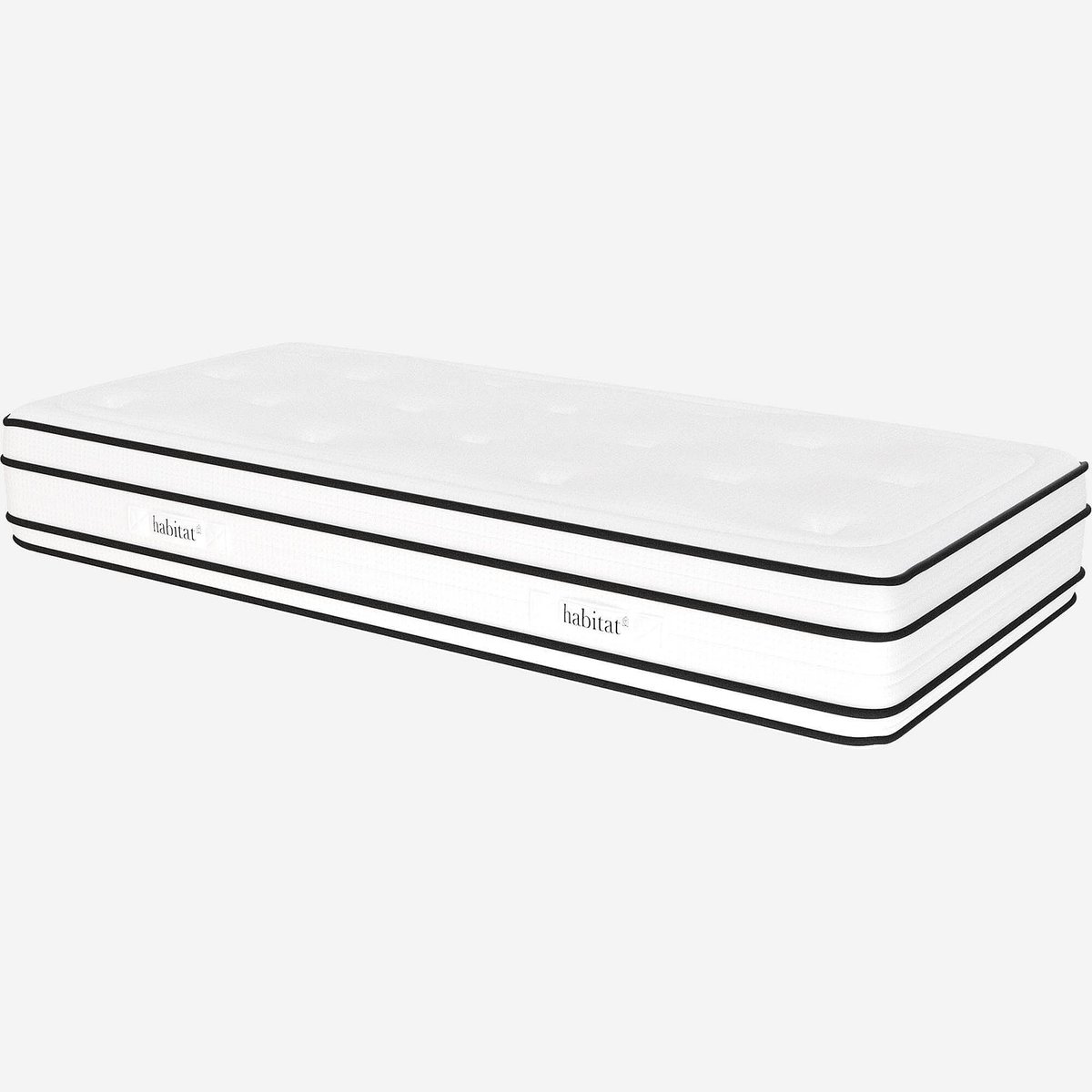 Matelas hybride ressorts ensachés et mousse en mémoire de forme DREAM HYBRIDE blanc, HABITAT