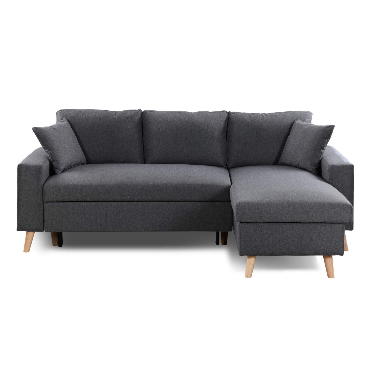 Canapé convertible d'angle 3 places anthracite, TERRE DE NUIT