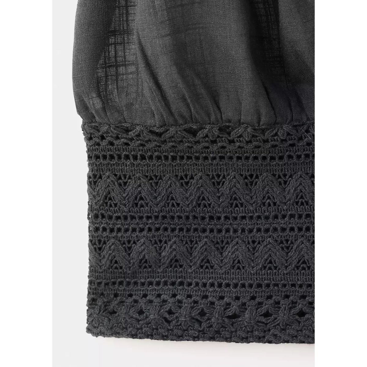 Top crop halter avec détails en crochet gris anthracite, MANGO TEEN
