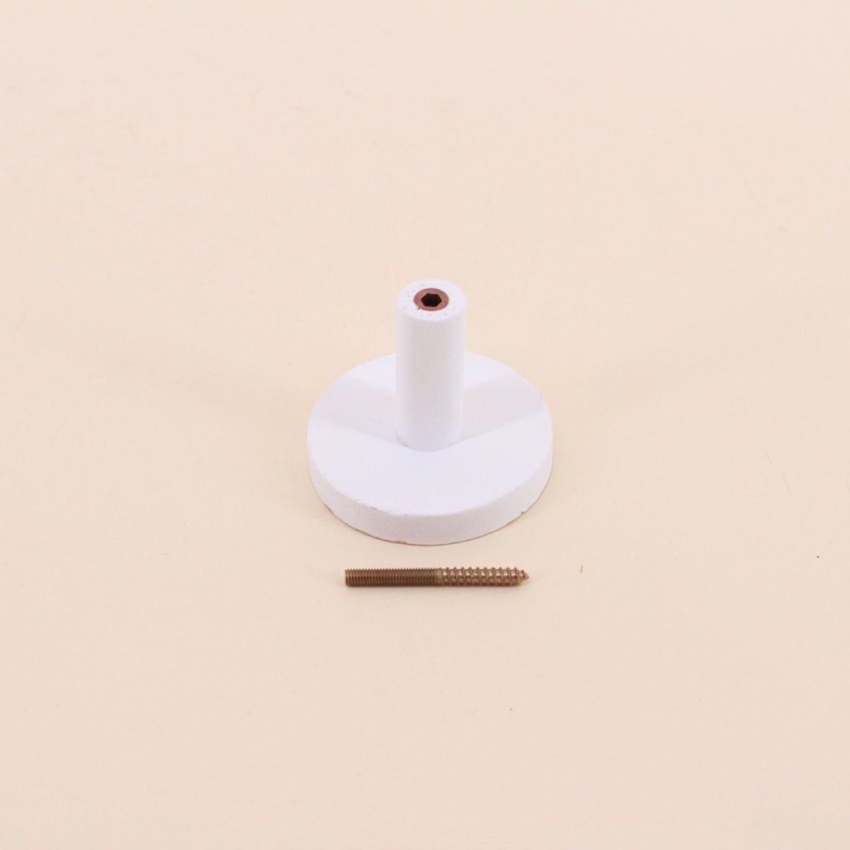 Lot de 4 patères rond blanc, ORNAMI