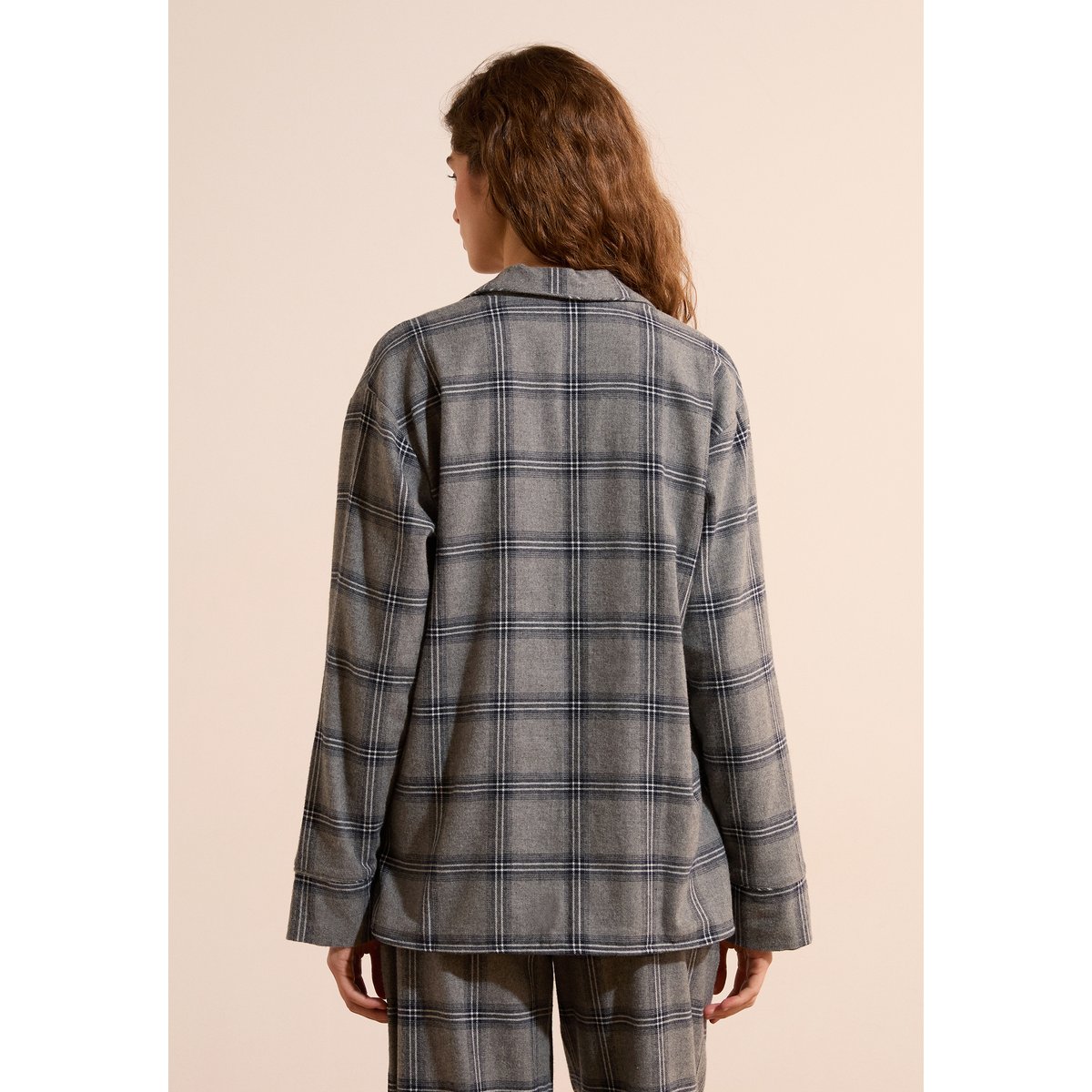 Chemise de pyjama en coton à message brodé BRUNI anthracite, ETAM