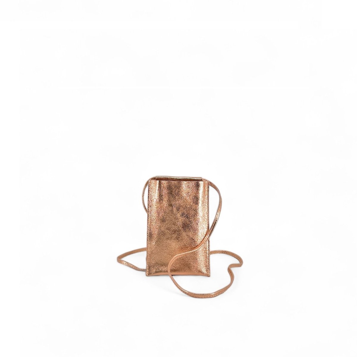 Etui téléphone portable en cuir irisé EASY rose gold, OH MY BAG