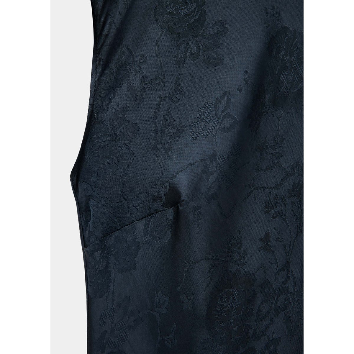 Robe jacquard à col officier bleu marine, MANGO
