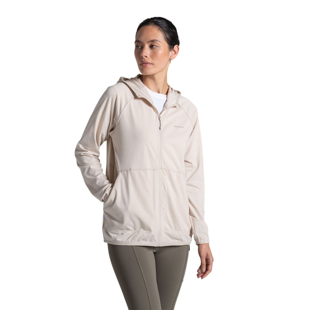 Veste unie à capuche AYA blanc cassé, CRAGHOPPERS