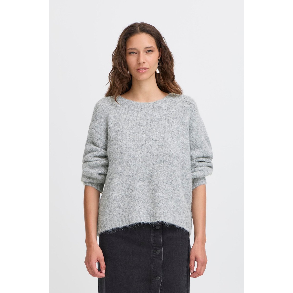 Knitted pullover gris mid grey melange, B.YOUNG