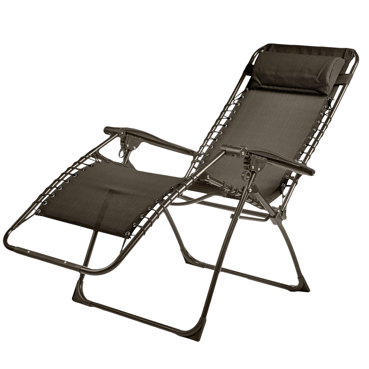 Fauteuil relax inclinable de jardin taupe, IMAGIN