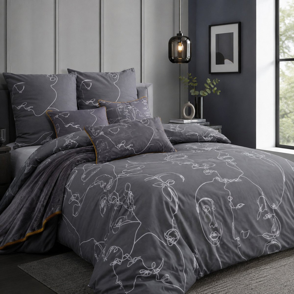 Parure housse de couette imprimée coton avec taie(s), Nymphea multicolore, C DESIGN HOME TEXTILE
