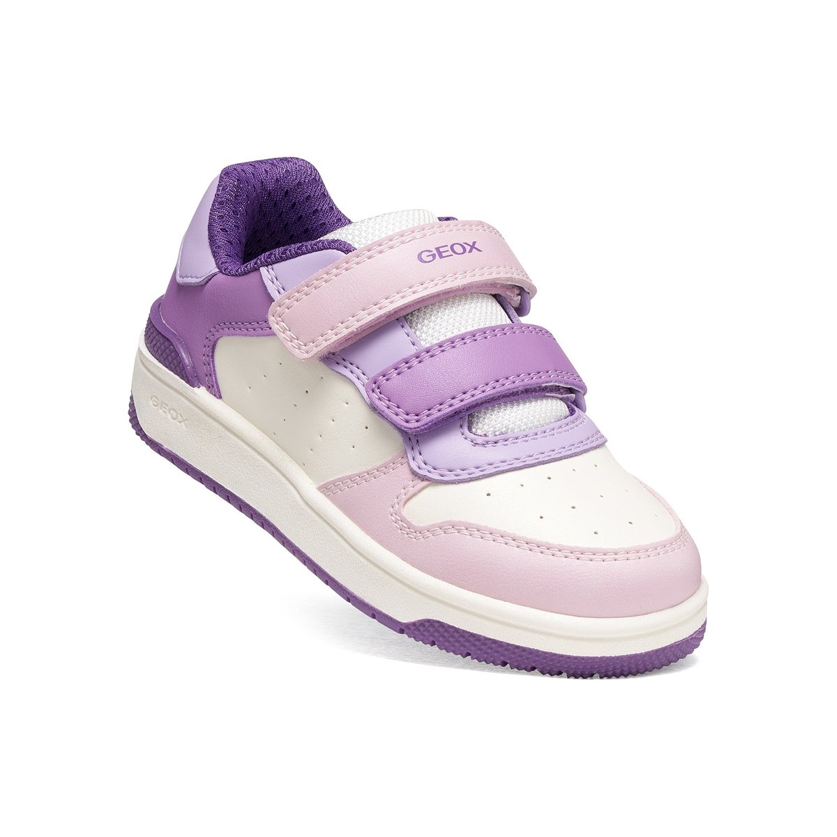 Baskets respirantes à velcro Washiba blanc/lilas foncé, GEOX