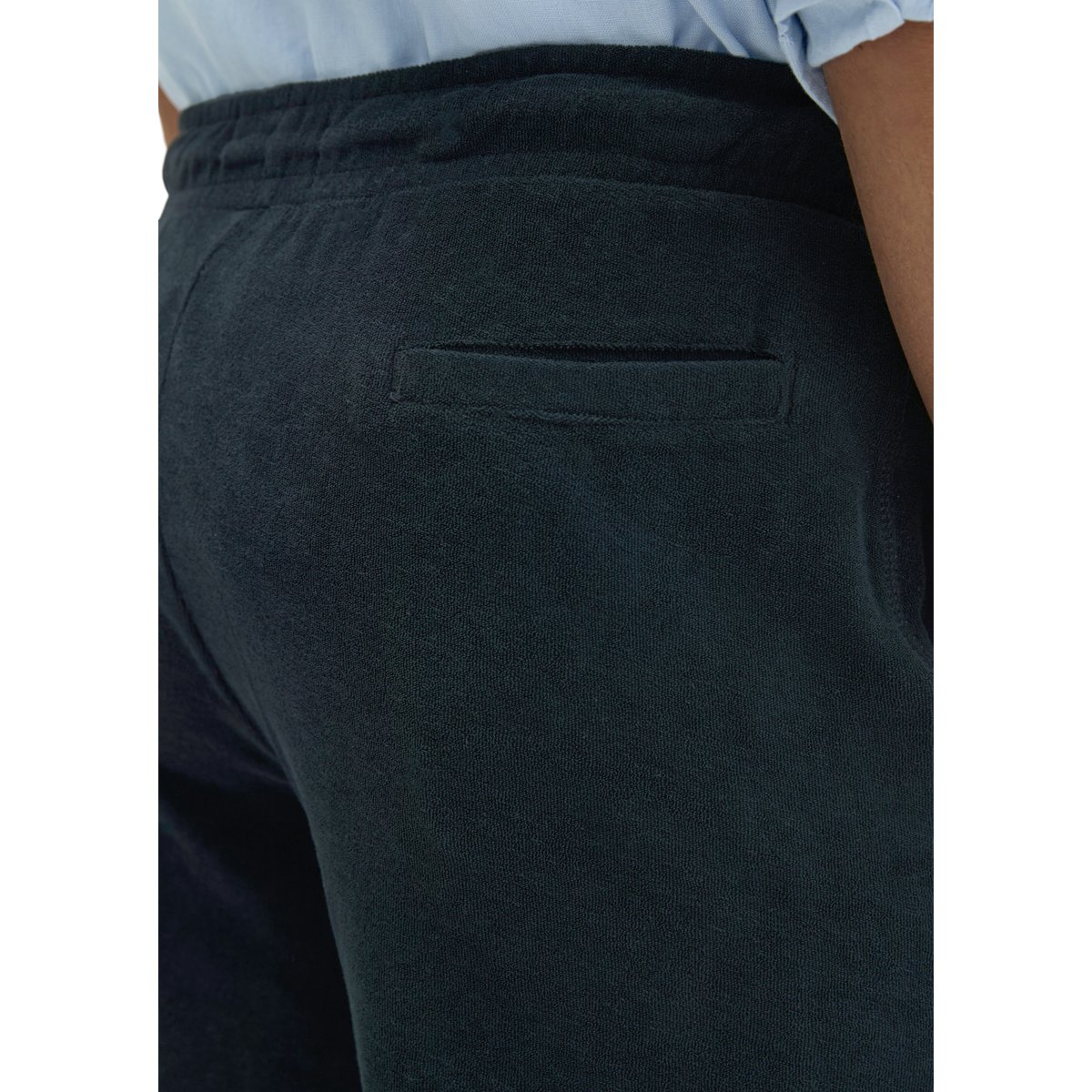 Short en éponge regular en pur coton bio bleu foncé, MARC O'POLO