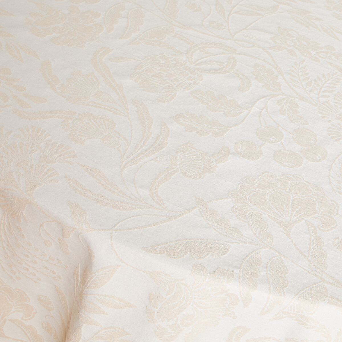 Nappe ronde en coton jacquard, LINDA ivoire, LA REDOUTE INTERIEURS