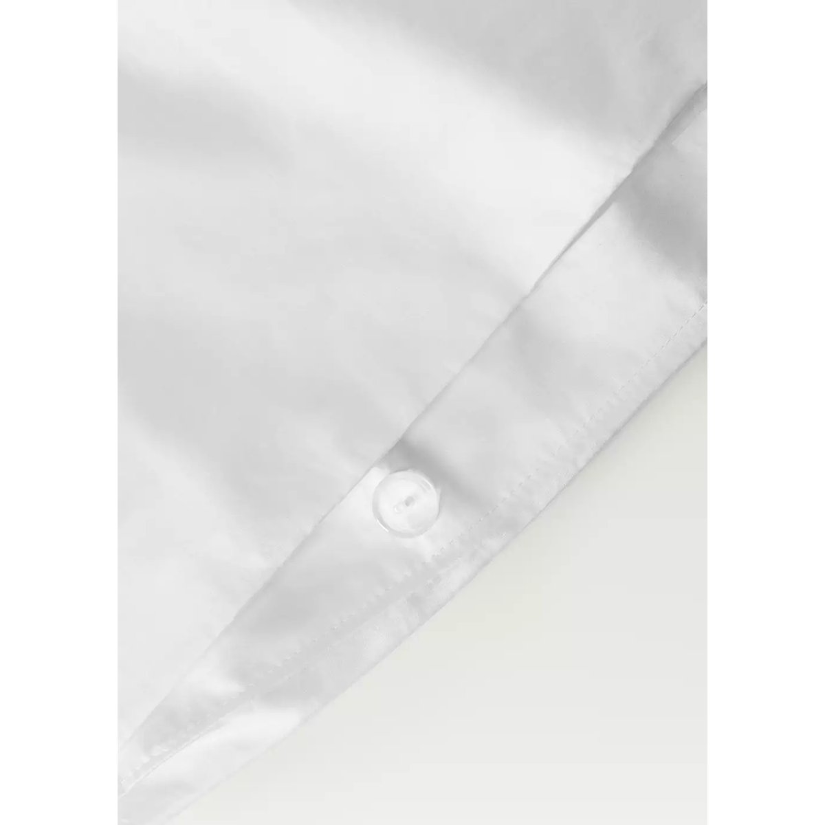 Housse de couette coton satin 600 fils lit 135/140 cm blanc, MANGO HOME